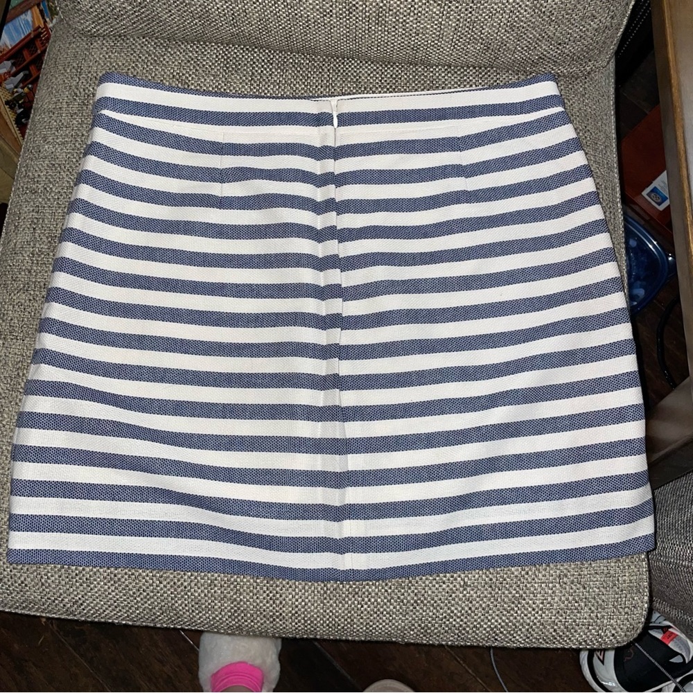 J Crew white and blue Striped Skirt